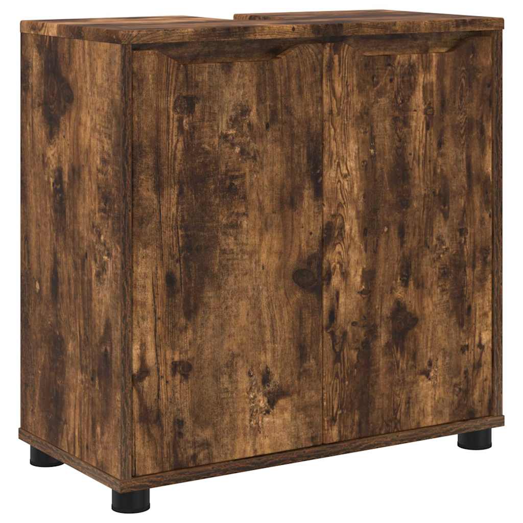 Badezimmerwaschbecken-Schrank Geräucherte Eiche 60 x 30 x 60 cm