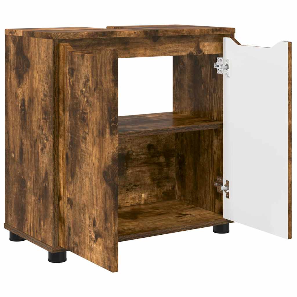Badezimmerwaschbecken-Schrank Geräucherte Eiche 60 x 30 x 60 cm