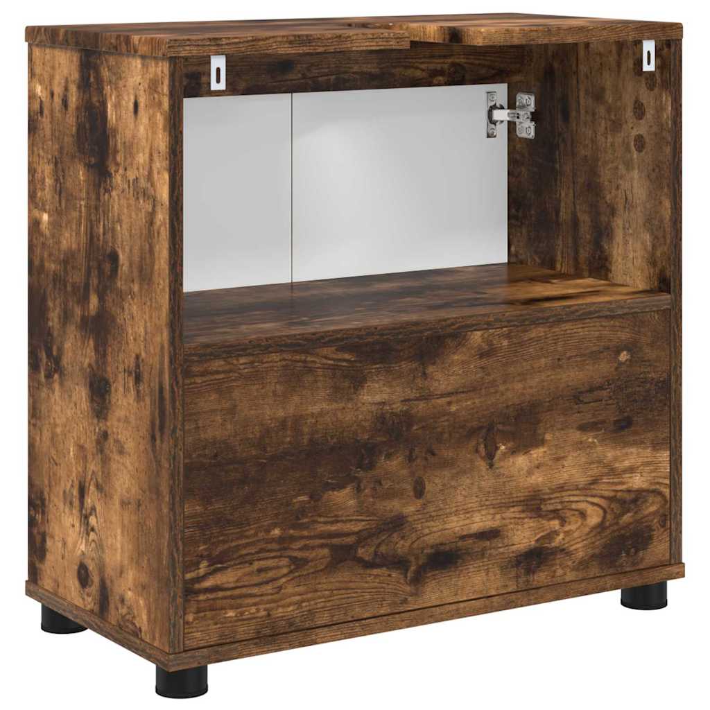 Badezimmerwaschbecken-Schrank Geräucherte Eiche 60 x 30 x 60 cm