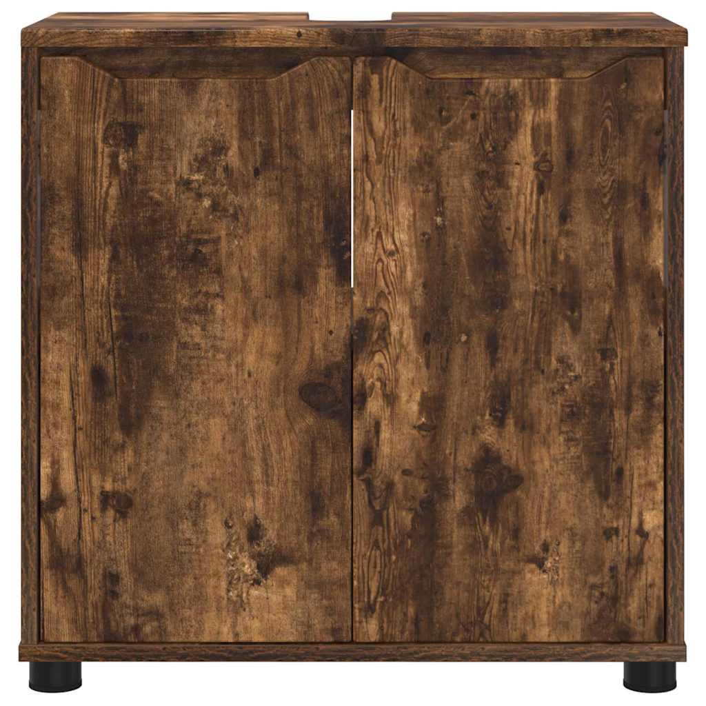 Badezimmerwaschbecken-Schrank Geräucherte Eiche 60 x 30 x 60 cm