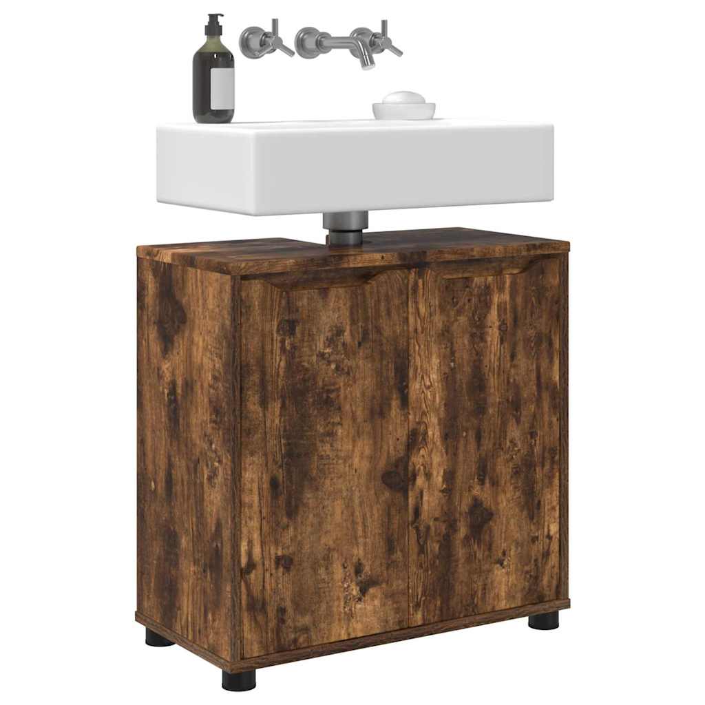 Badezimmerwaschbecken-Schrank Geräucherte Eiche 60 x 30 x 60 cm