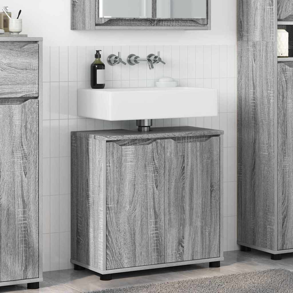 Badezimmerwaschbecken-Schrank Graues Sonoma 60 x 30 x 60 cm