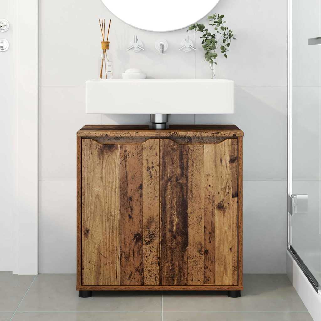 Badezimmerwaschbecken-Schrank mit Regal Altholz 60 x 30 x 60 cm
