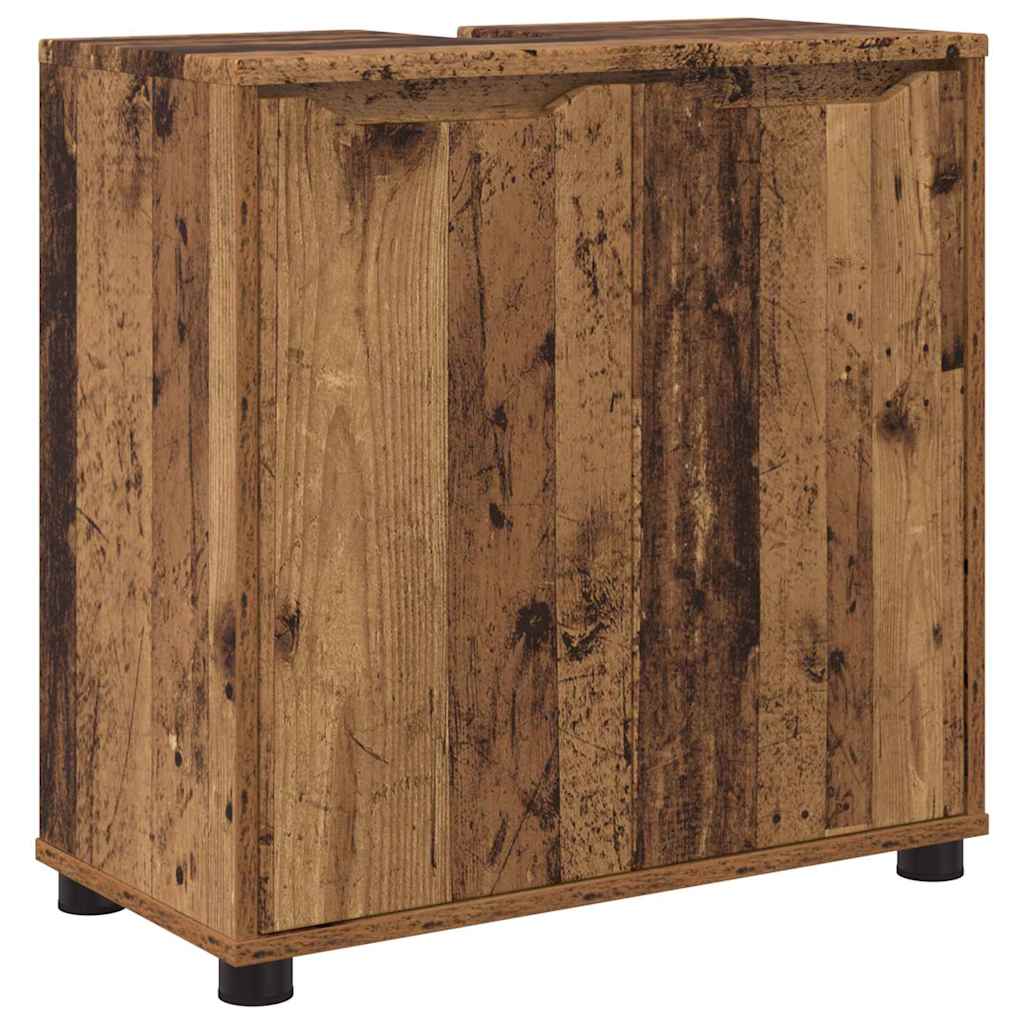 Badezimmerwaschbecken-Schrank mit Regal Altholz 60 x 30 x 60 cm