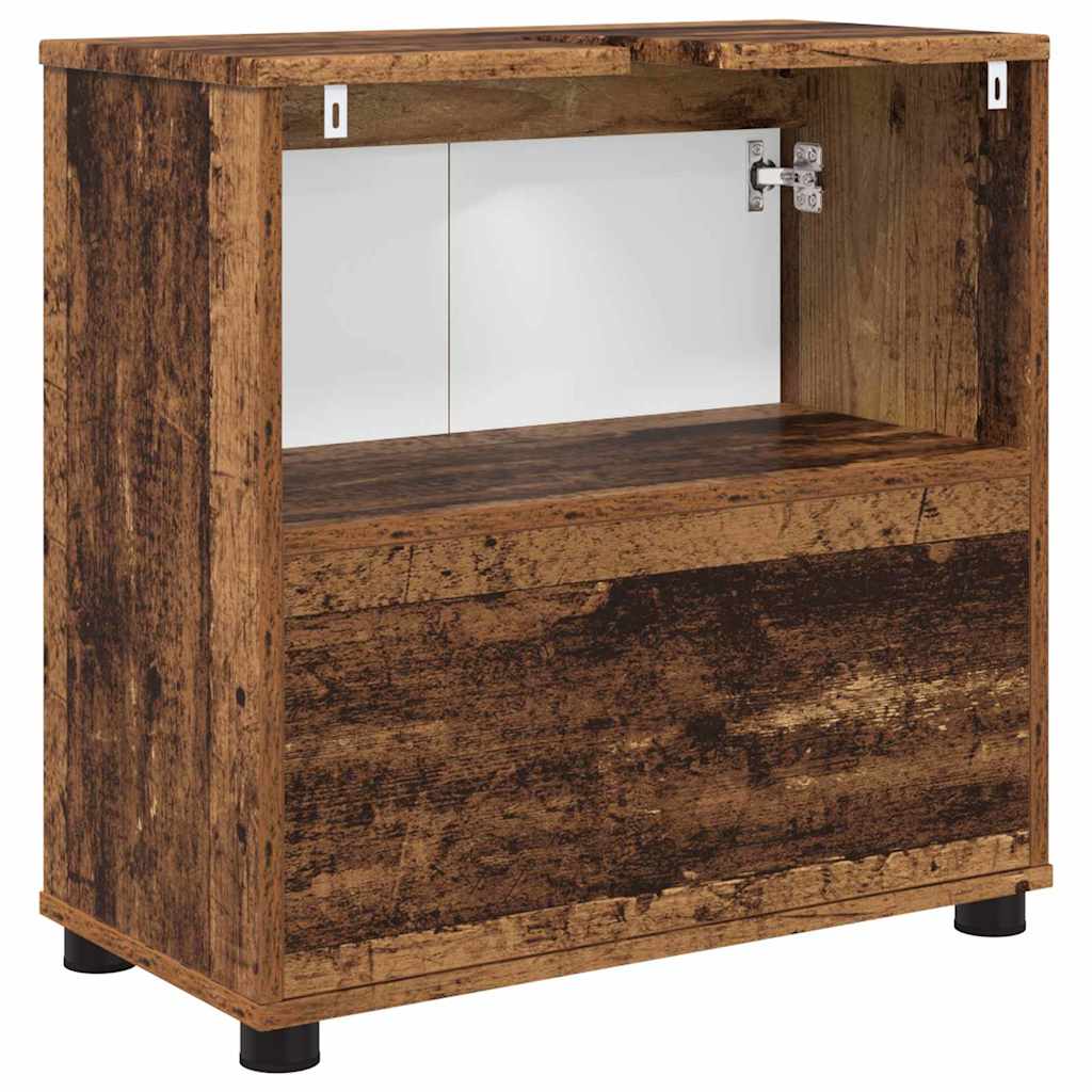 Badezimmerwaschbecken-Schrank mit Regal Altholz 60 x 30 x 60 cm