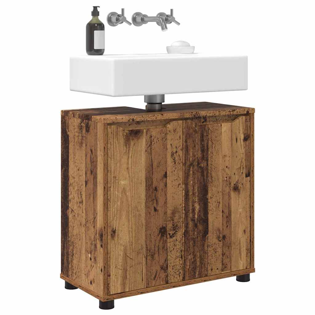Badezimmerwaschbecken-Schrank mit Regal Altholz 60 x 30 x 60 cm