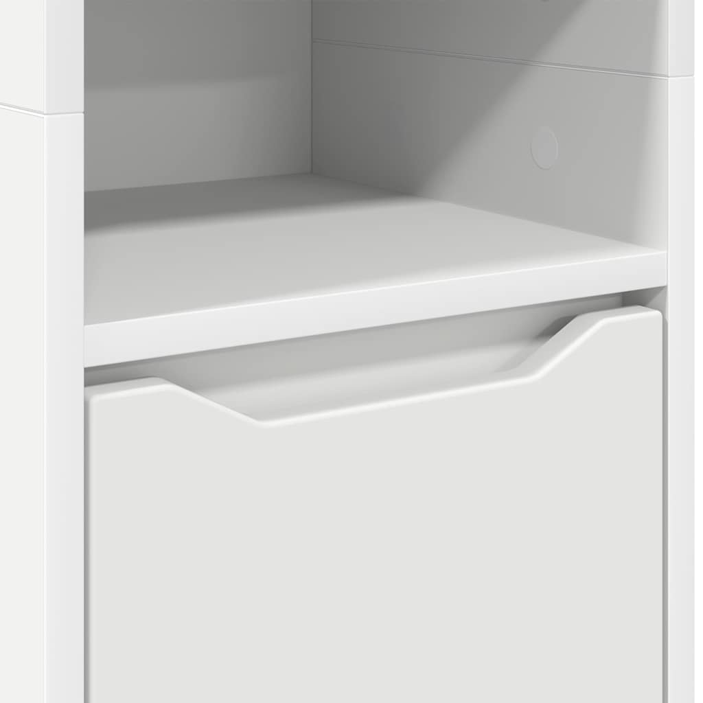 Badezimmerschrank mit Tür Weiß 30,5 x 30 x 195 cm Holzwerkstoff
