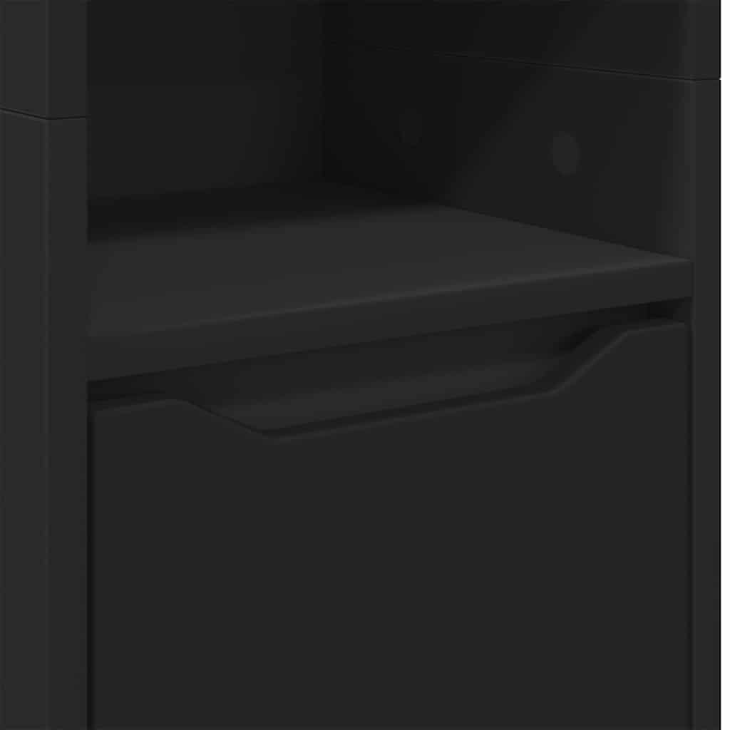 Badezimmerschrank Schwarz 30,5 x 30 x 195 cm Holzwerkstoff