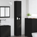 Badezimmerschrank Schwarz 30,5 x 30 x 195 cm Holzwerkstoff