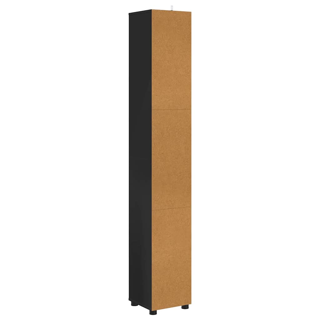 Badezimmerschrank Schwarz 30,5 x 30 x 195 cm Holzwerkstoff