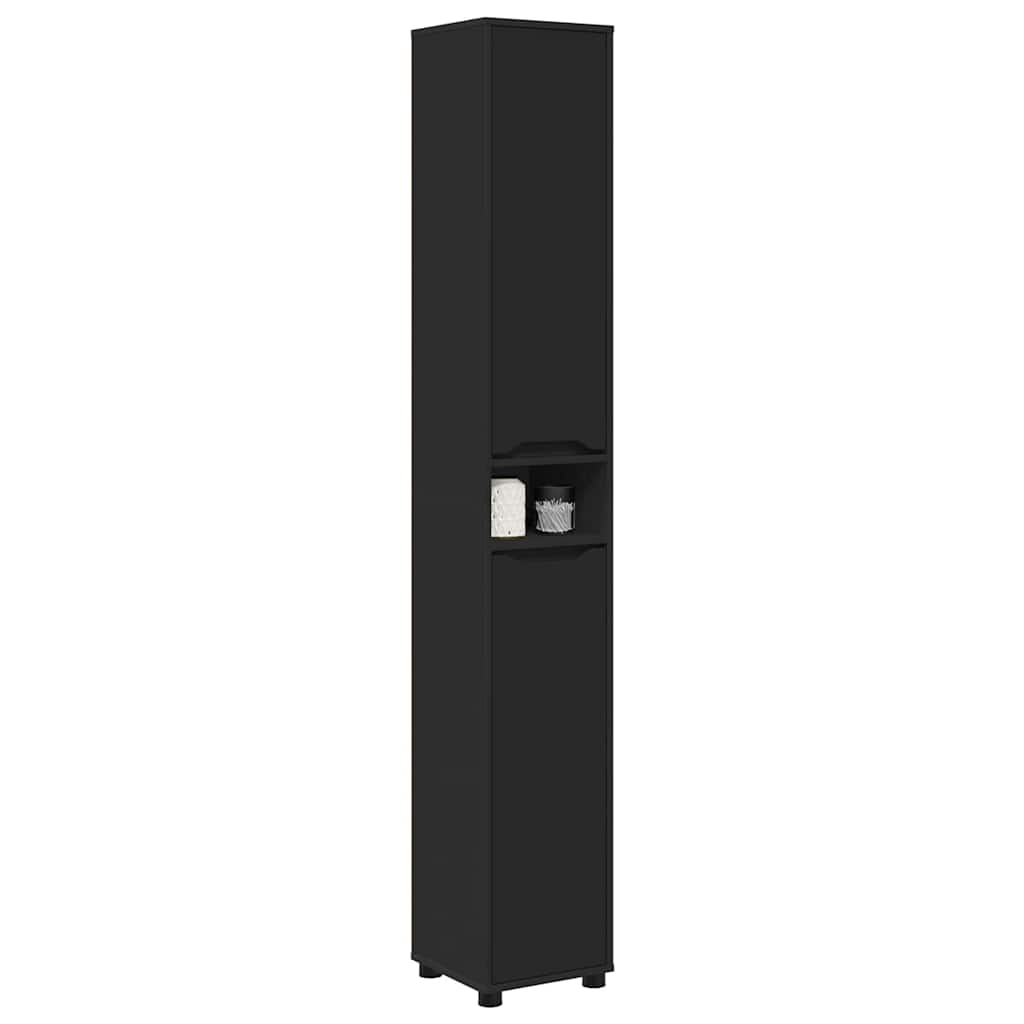 Badezimmerschrank Schwarz 30,5 x 30 x 195 cm Holzwerkstoff