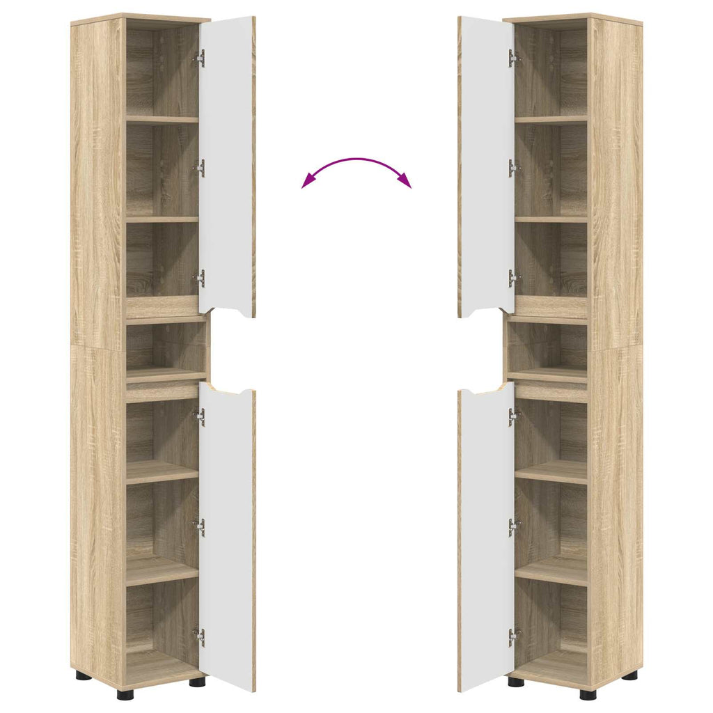 Badezimmerschrank Sonoma-Eiche 30,5 x 30 x 195 cm Holzwerkstoff