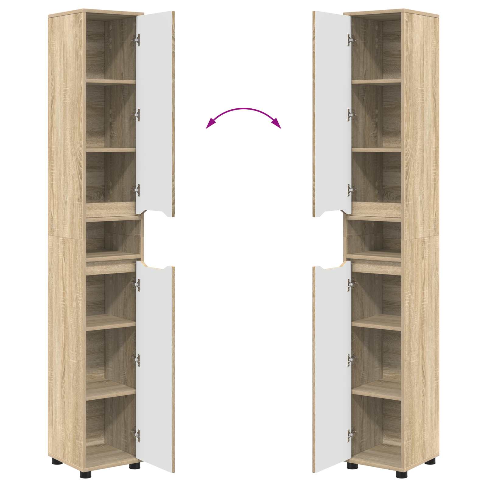 Badezimmerschrank Sonoma-Eiche 30,5 x 30 x 195 cm Holzwerkstoff