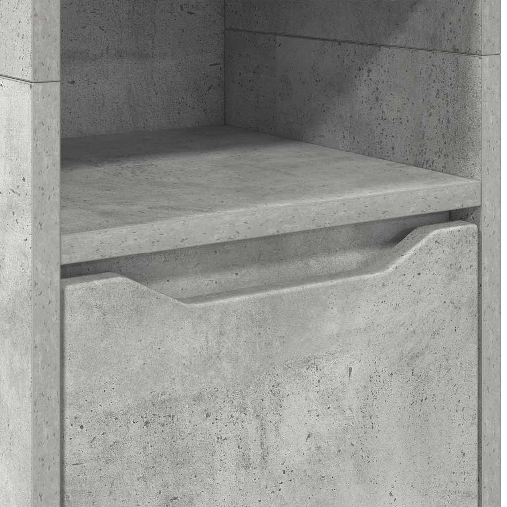 Badezimmerschrank Beton Grau 30,5 x 30 x 195 cm Holzwerkstoff