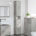 Badezimmerschrank Beton Grau 30,5 x 30 x 195 cm Holzwerkstoff