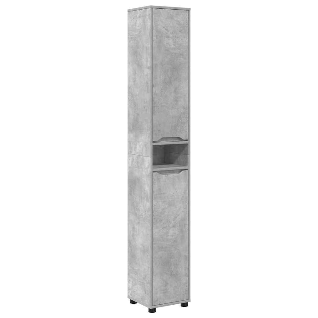 Badezimmerschrank Beton Grau 30,5 x 30 x 195 cm Holzwerkstoff