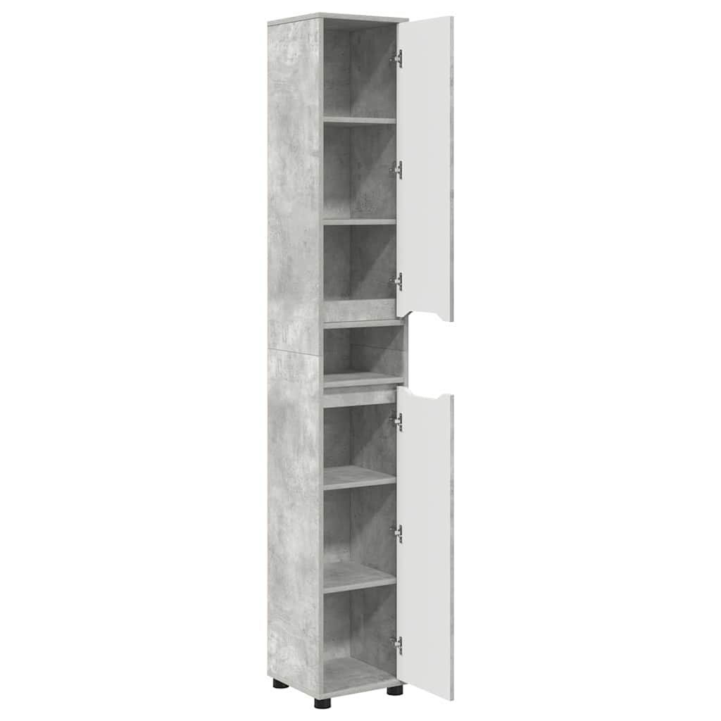 Badezimmerschrank Beton Grau 30,5 x 30 x 195 cm Holzwerkstoff
