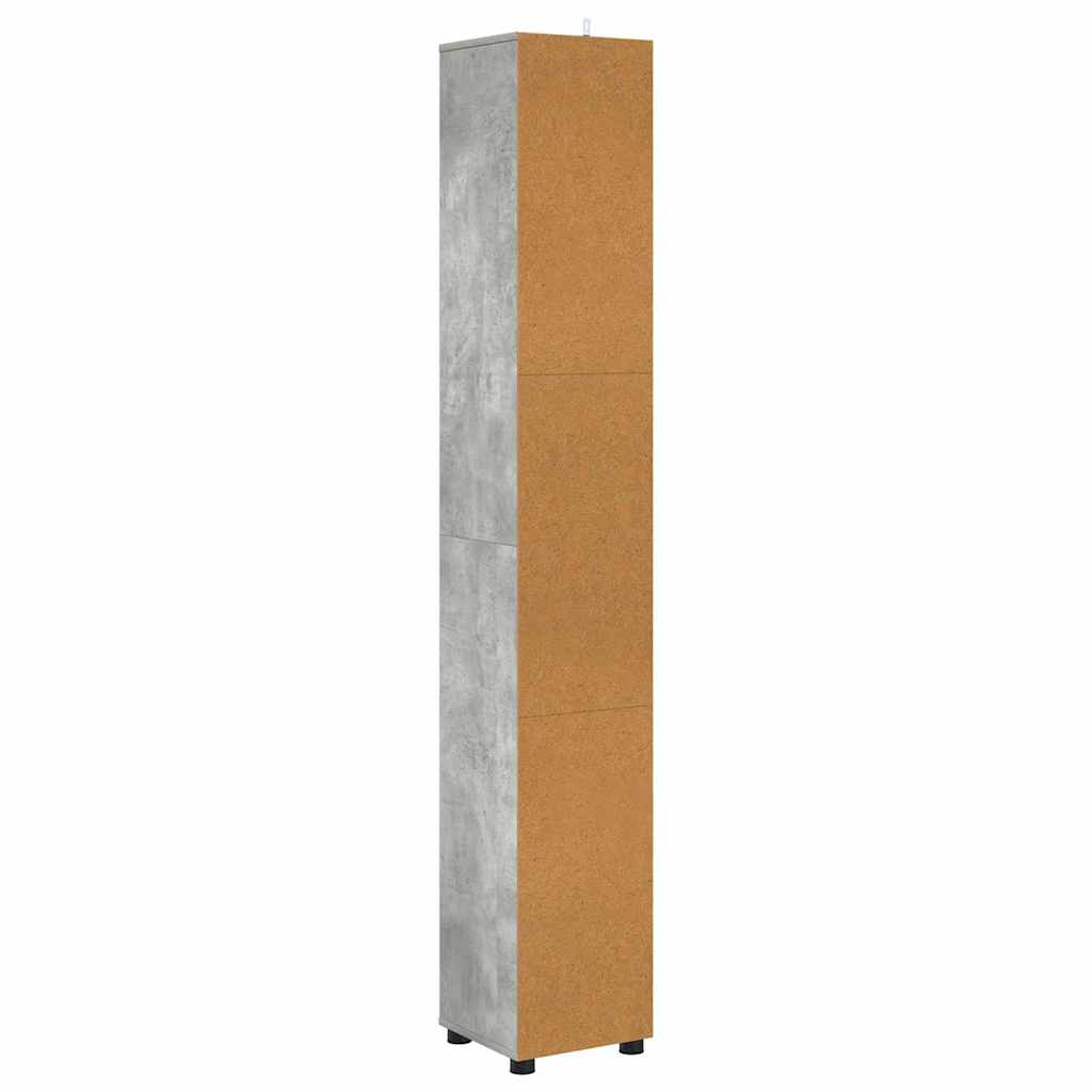 Badezimmerschrank Beton Grau 30,5 x 30 x 195 cm Holzwerkstoff