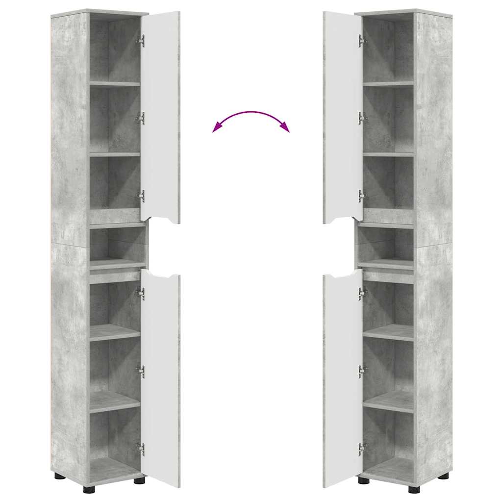 Badezimmerschrank Beton Grau 30,5 x 30 x 195 cm Holzwerkstoff