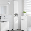 Badezimmerschrank mit Regal Hochglanz Weiß 30,5 x 30 x 195 cm