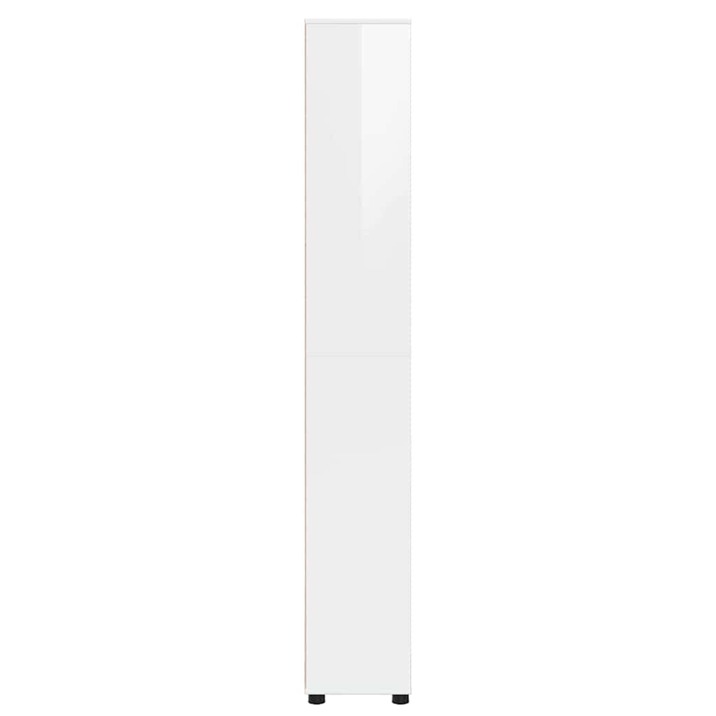 Badezimmerschrank mit Regal Hochglanz Weiß 30,5 x 30 x 195 cm