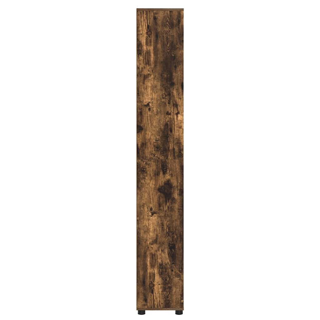 Badezimmerschrank mit Tür Geräucherte Eiche 30,5 x 30 x 195 cm