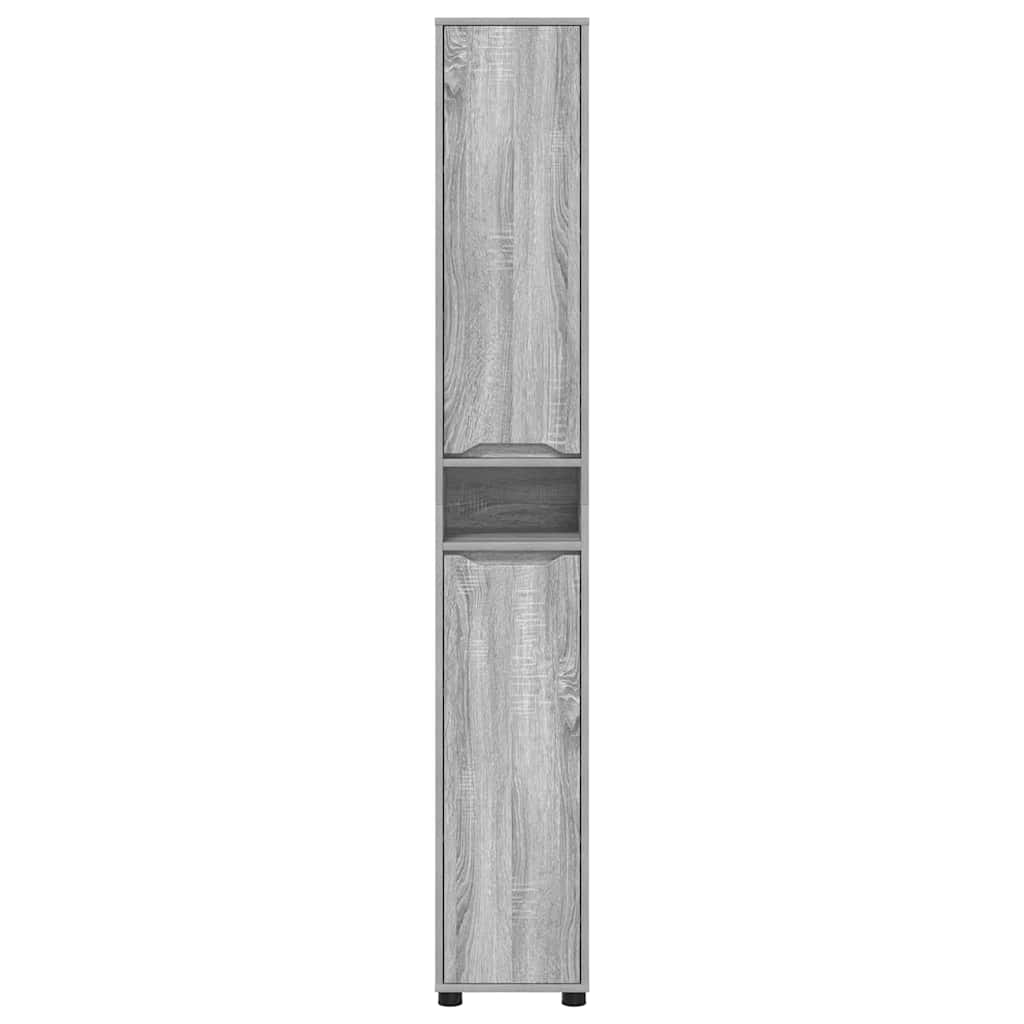 Badezimmerschrank mit Regal Graues Sonoma 30,5 x 30 x 195 cm