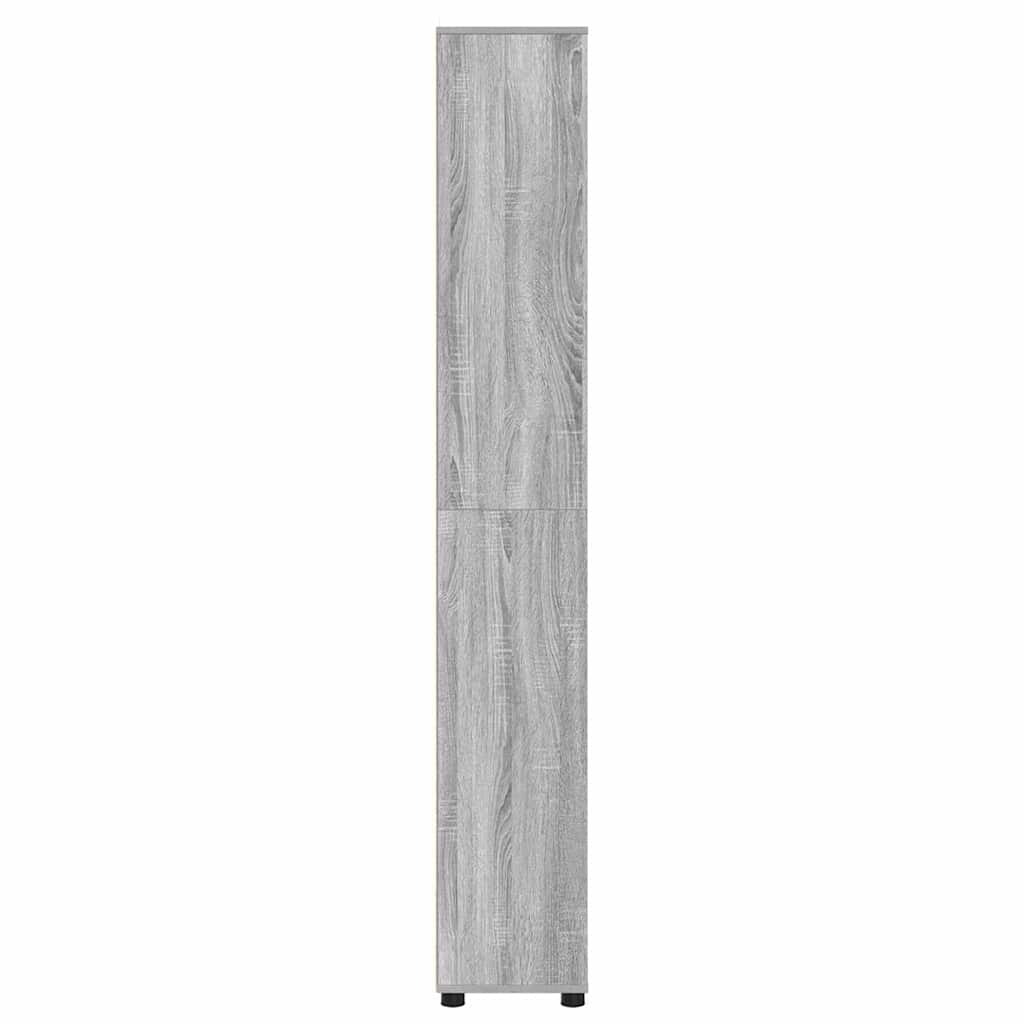 Badezimmerschrank mit Regal Graues Sonoma 30,5 x 30 x 195 cm