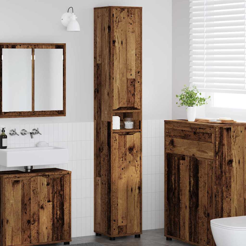 Badezimmerschrank Altholz 30,5 x 30 x 195 cm Holzwerkstoff