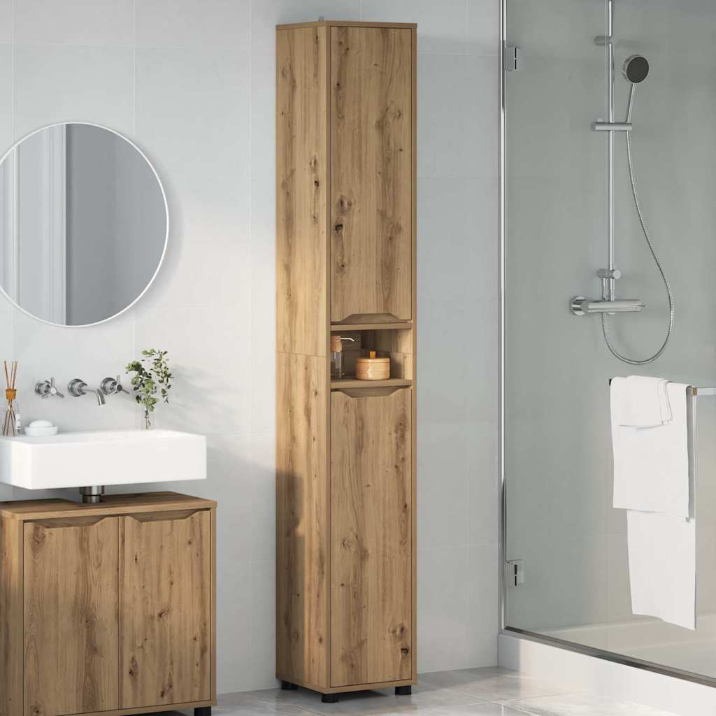 Badezimmerschrank mit Regal Artisan-Eiche 30,5 x 30 x 195 cm