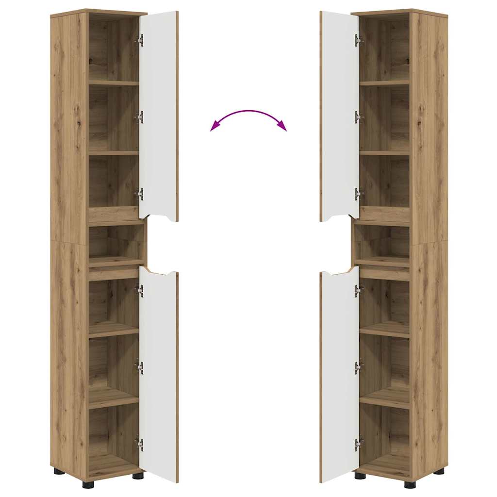 Badezimmerschrank mit Regal Artisan-Eiche 30,5 x 30 x 195 cm