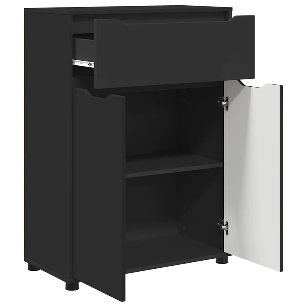 Badezimmerschrank Schwarz 72,5 x 36,5 x 100 cm Holzwerkstoff