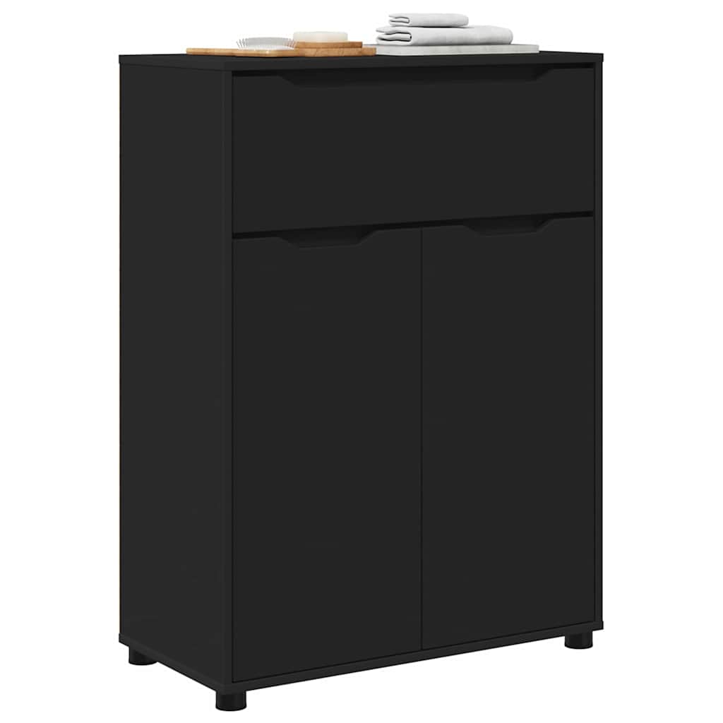 Badezimmerschrank Schwarz 72,5 x 36,5 x 100 cm Holzwerkstoff