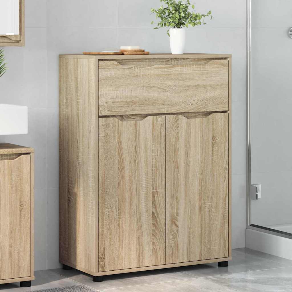 Badezimmerschrank mit Regal Sonoma-Eiche 72,5 x 36,5 x 100 cm
