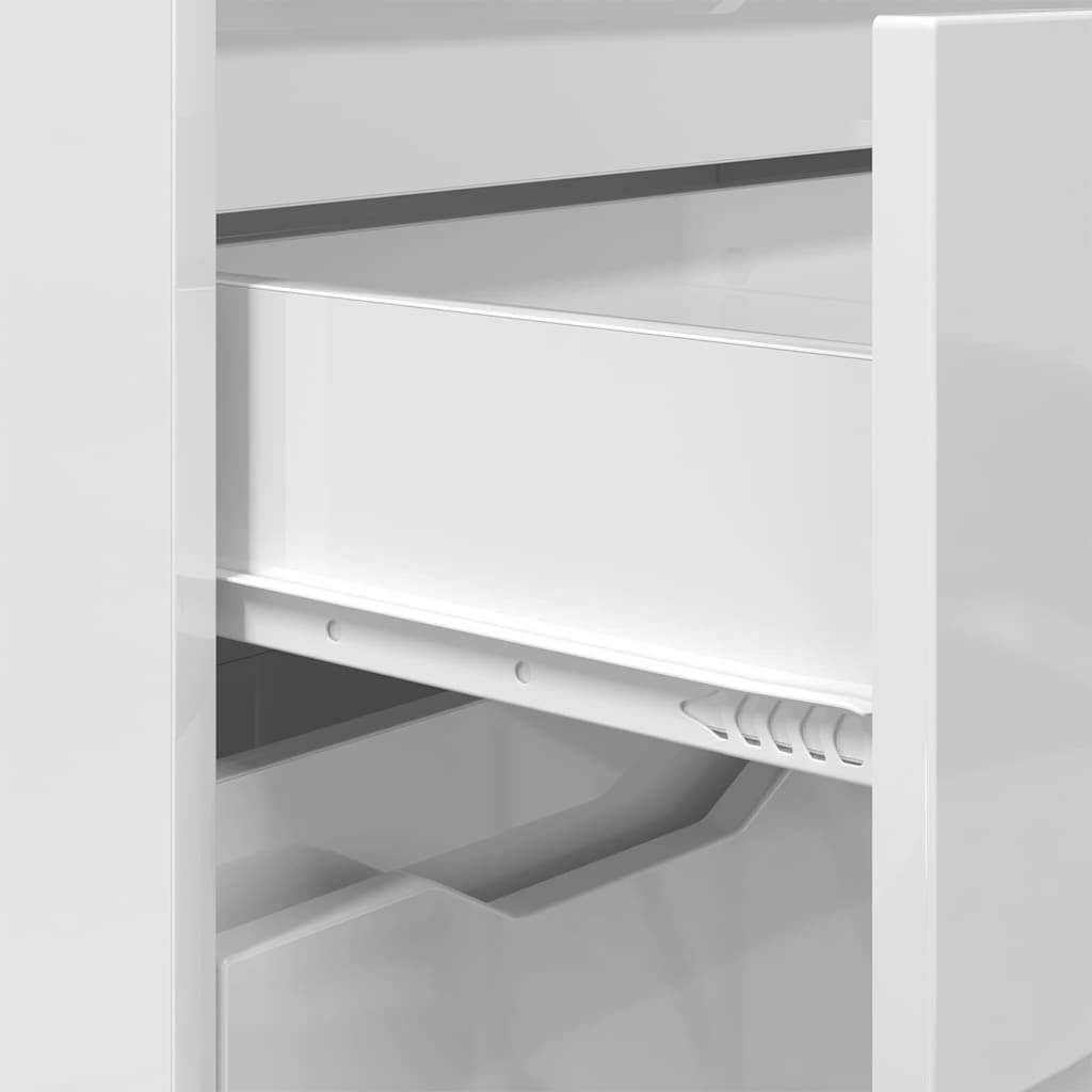 Badezimmerschrank mit Regal Hochglanz Weiß 72,5 x 36,5 x 100 cm