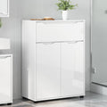 Badezimmerschrank mit Regal Hochglanz Weiß 72,5 x 36,5 x 100 cm