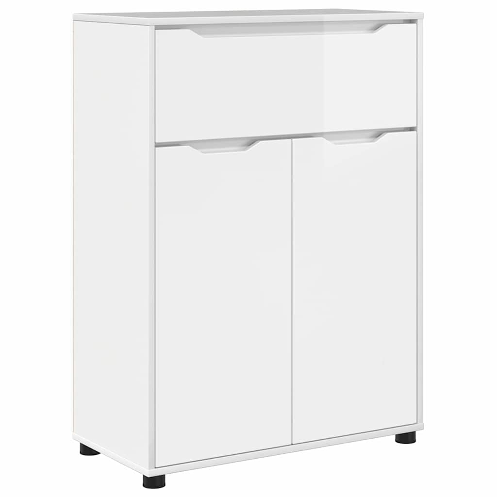 Badezimmerschrank mit Regal Hochglanz Weiß 72,5 x 36,5 x 100 cm