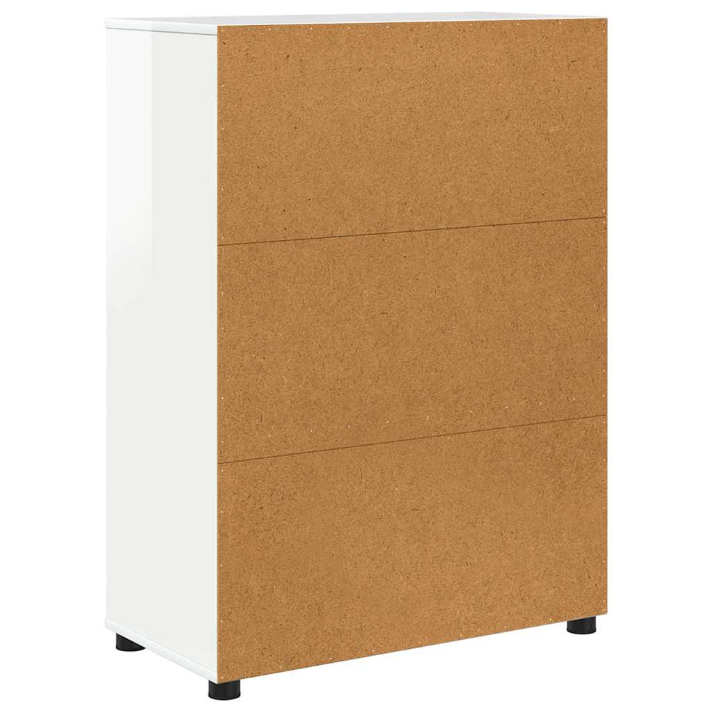 Badezimmerschrank mit Regal Hochglanz Weiß 72,5 x 36,5 x 100 cm