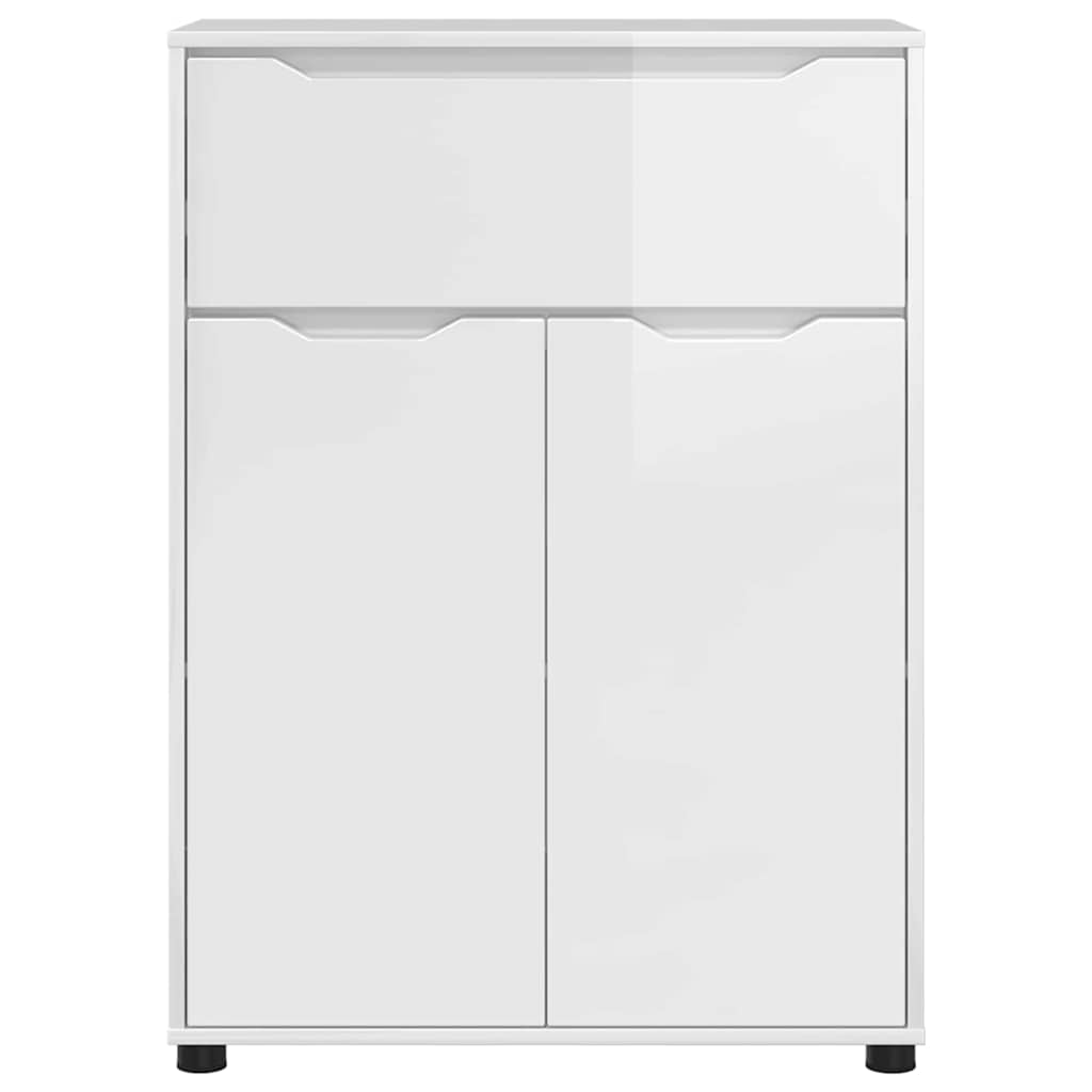 Badezimmerschrank mit Regal Hochglanz Weiß 72,5 x 36,5 x 100 cm