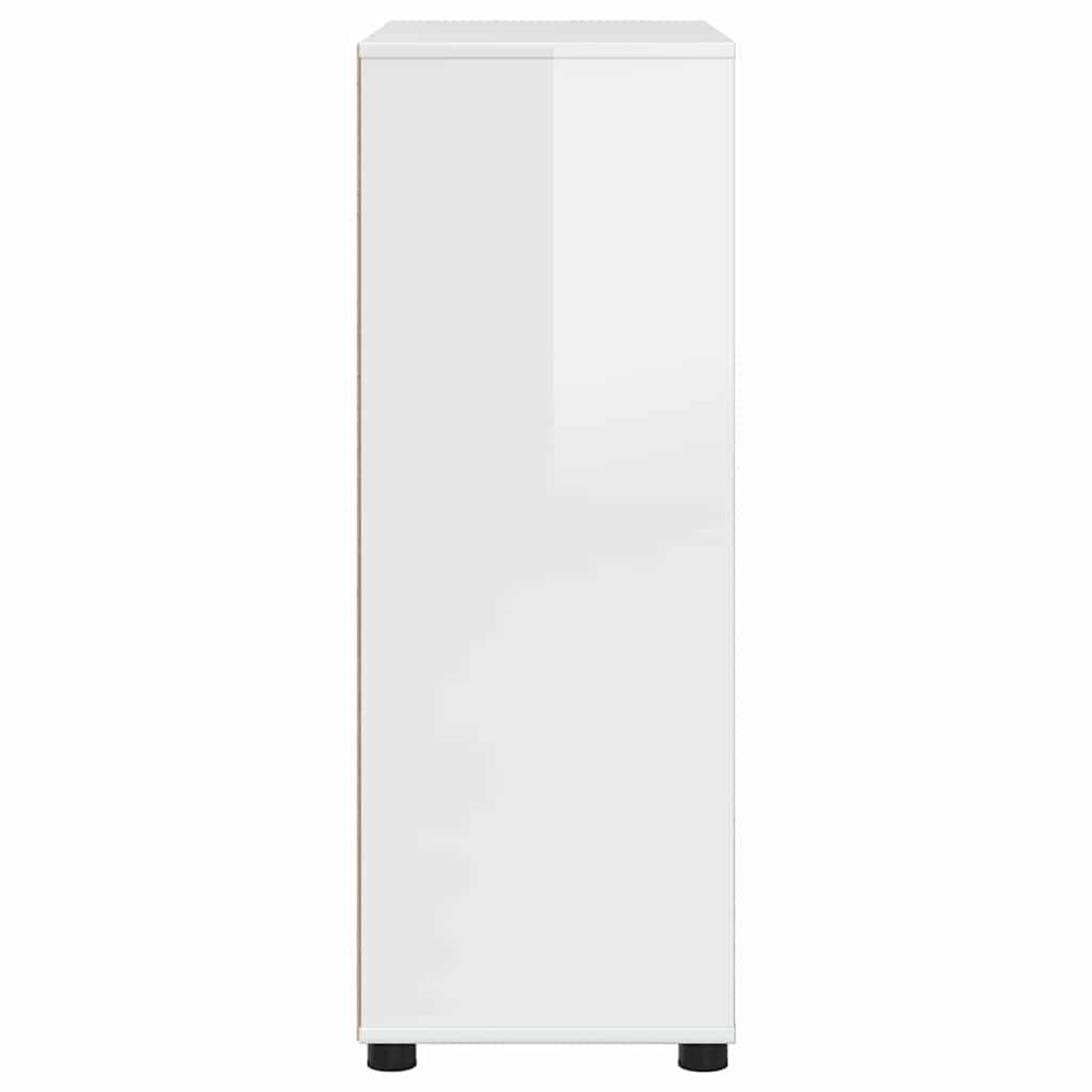 Badezimmerschrank mit Regal Hochglanz Weiß 72,5 x 36,5 x 100 cm