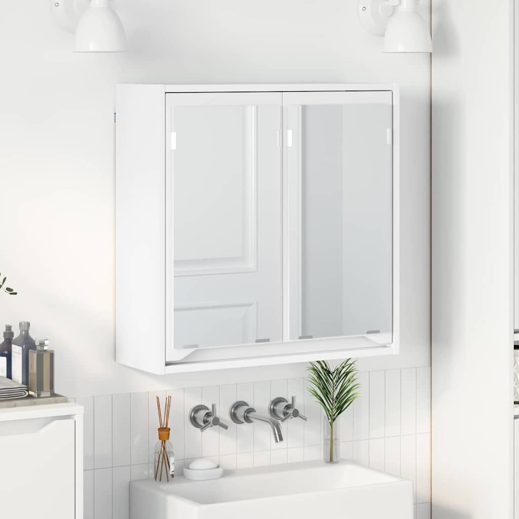 Badezimmerspiegelschrank Weiß 60 x 20 x 60 cm Holzwerkstoff