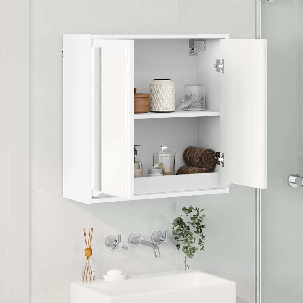 Badezimmerspiegelschrank Weiß 60 x 20 x 60 cm Holzwerkstoff