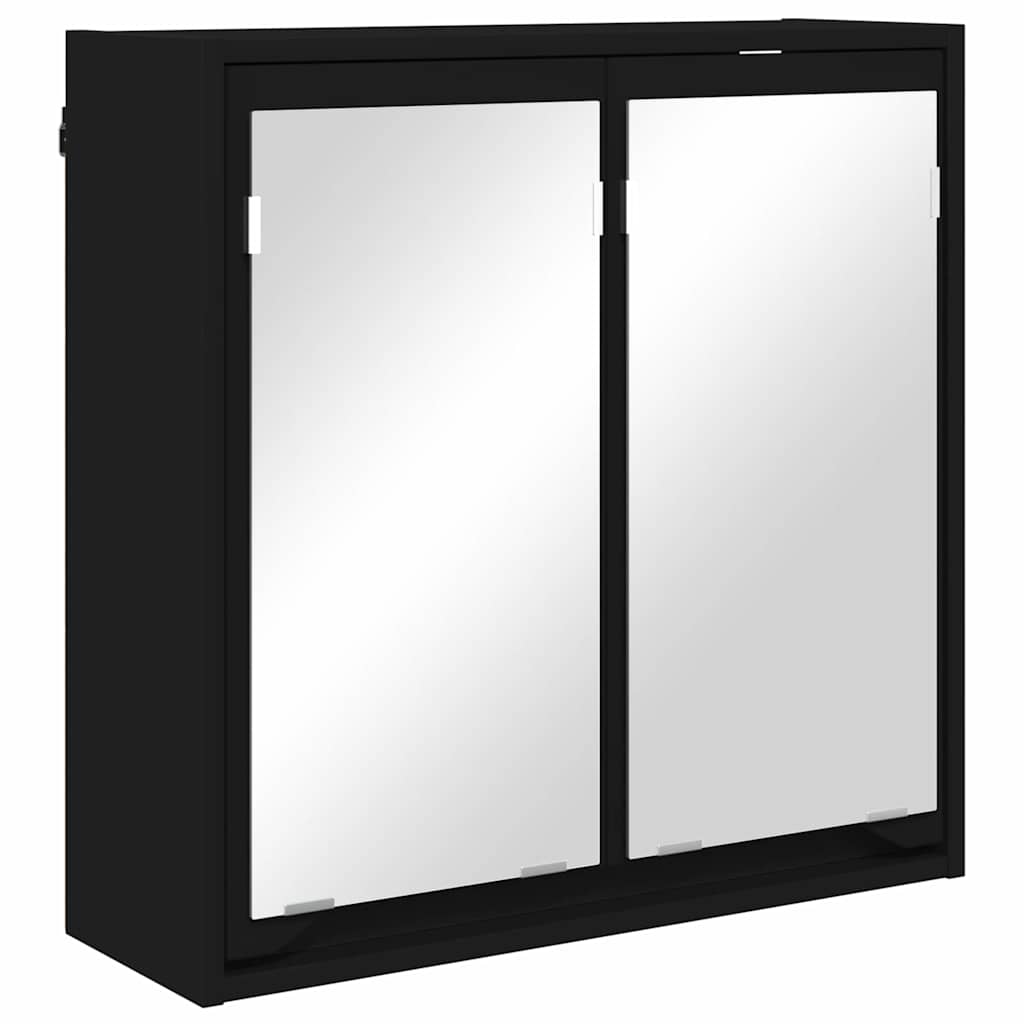 Badezimmerspiegelschrank Schwarz 60 x 20 x 60 cm Holzwerkstoff