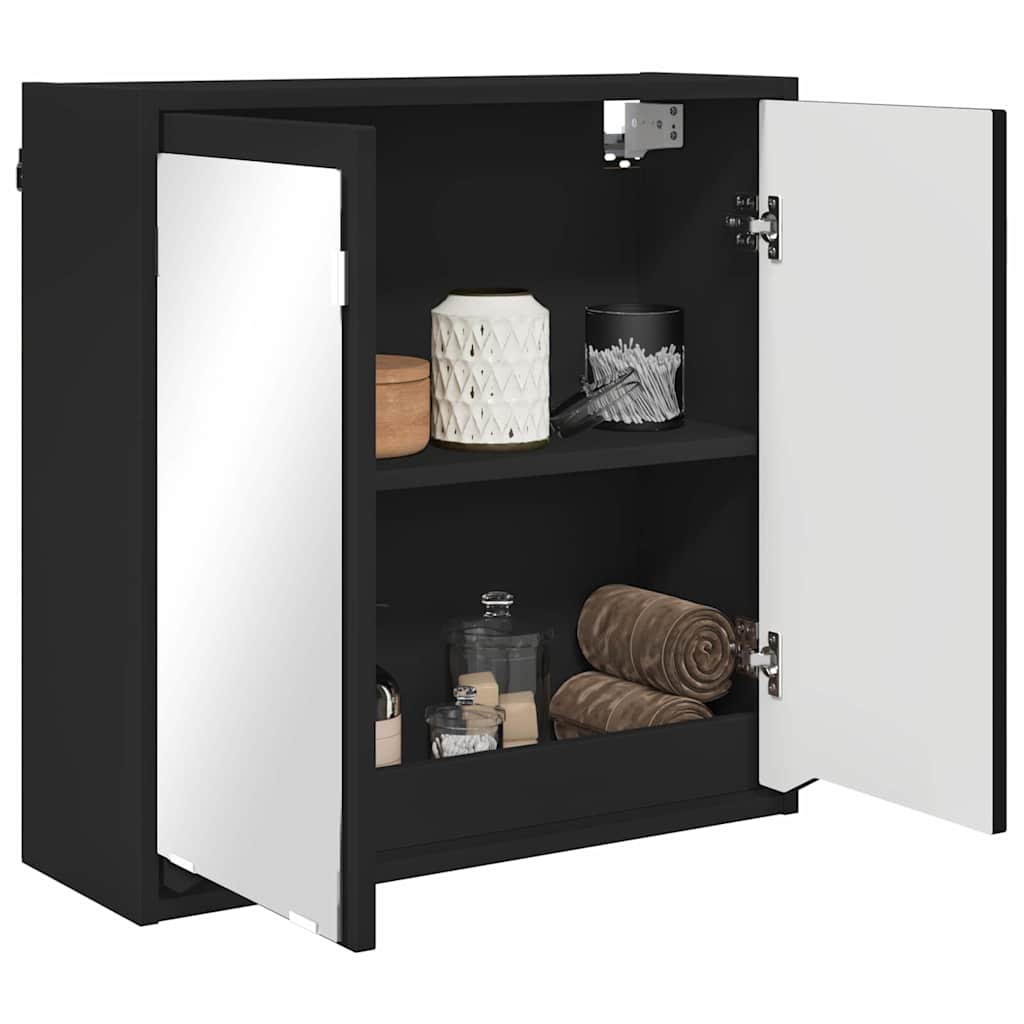 Badezimmerspiegelschrank Schwarz 60 x 20 x 60 cm Holzwerkstoff
