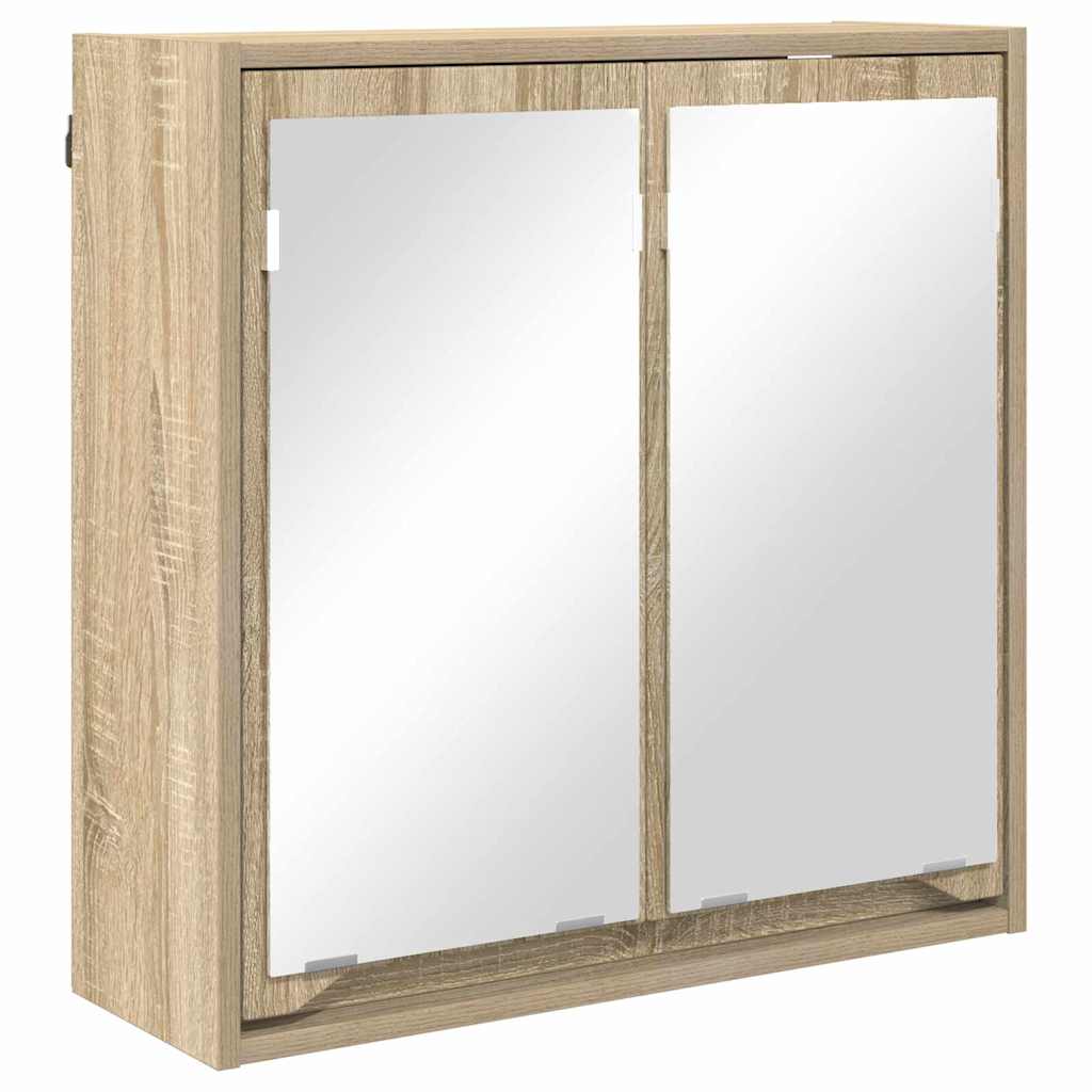 Badezimmerspiegelschrank mit Regal Sonoma-Eiche 60 x 20 x 60 cm