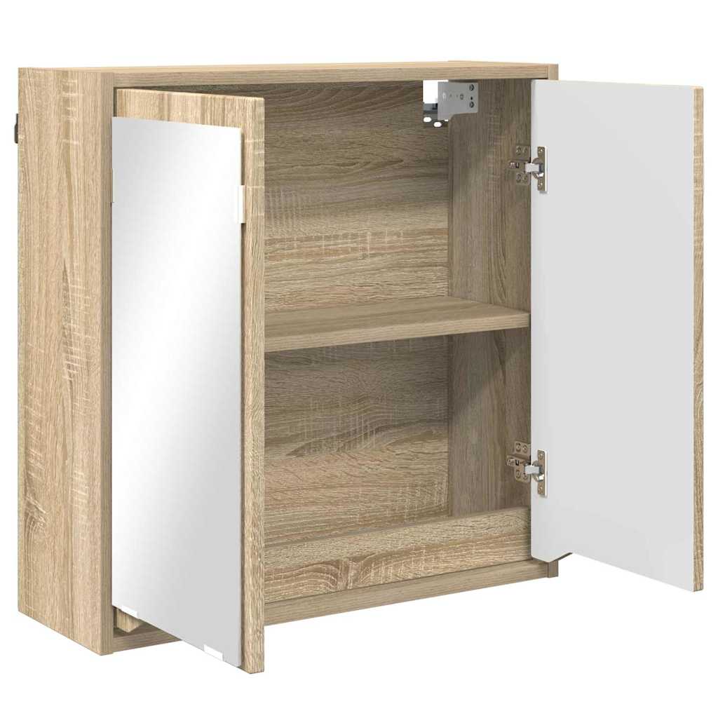 Badezimmerspiegelschrank mit Regal Sonoma-Eiche 60 x 20 x 60 cm