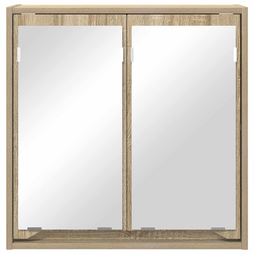Badezimmerspiegelschrank mit Regal Sonoma-Eiche 60 x 20 x 60 cm