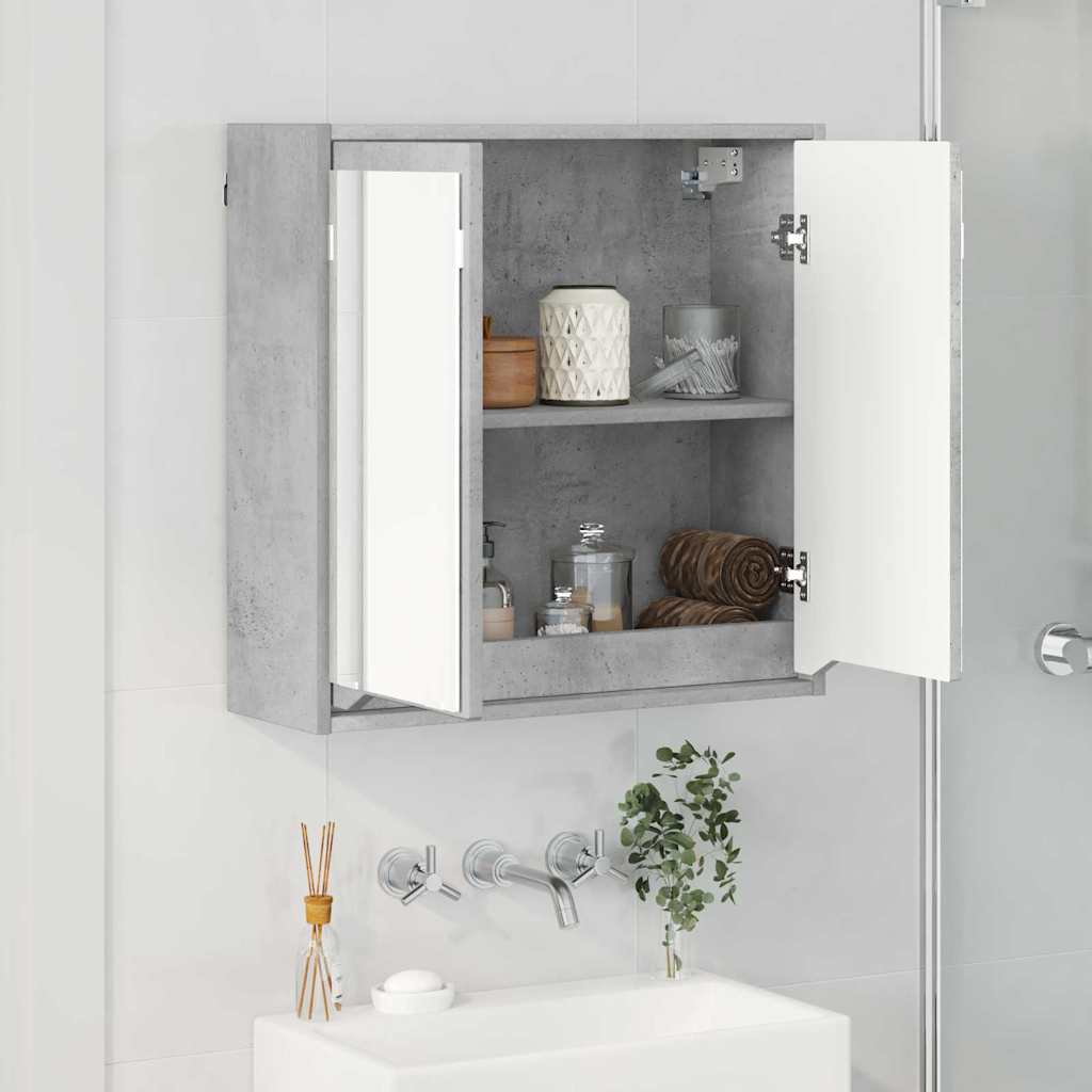 Badezimmerspiegelschrank mit Regal Beton Grau 60 x 20 x 60 cm