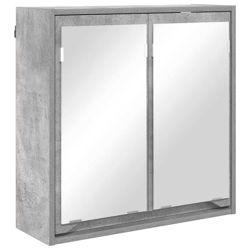 Badezimmerspiegelschrank mit Regal Beton Grau 60 x 20 x 60 cm
