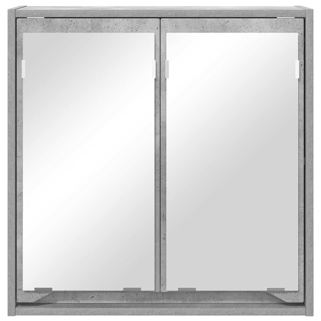 Badezimmerspiegelschrank mit Regal Beton Grau 60 x 20 x 60 cm